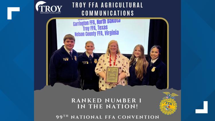 Troy FFA students place first in the nation in Agricultural Communications — KCEN (Central Texas), Beaumont Schools news